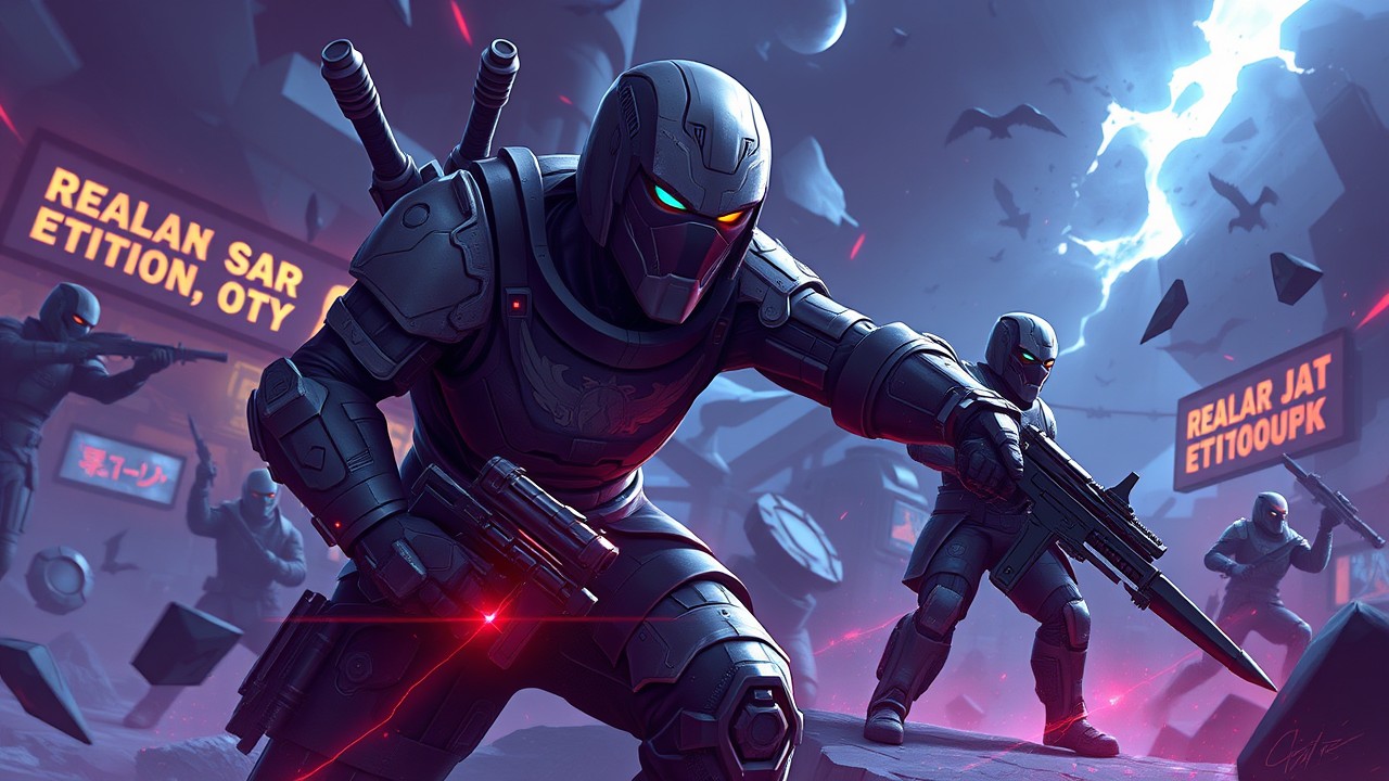 Fan piece: chrome guardian framed by nebula light